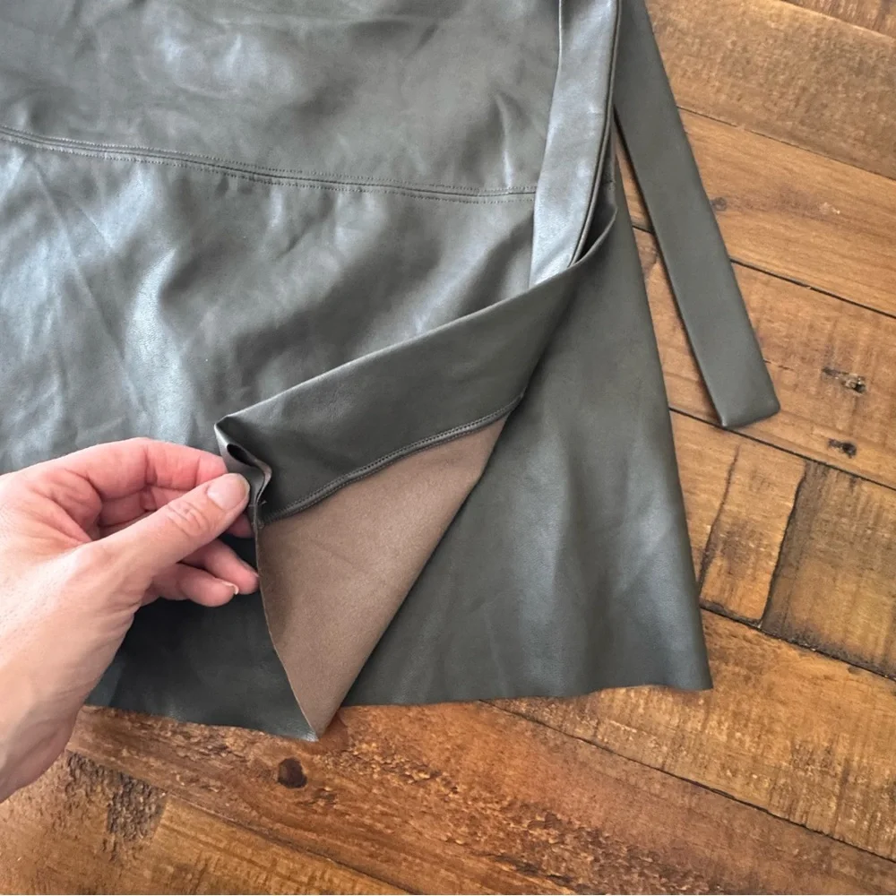 WILFRED FREE‎ Faux Leather Mini Wrap Skirt
